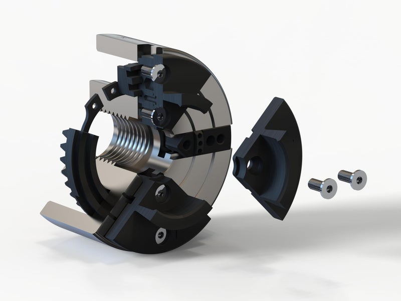 VINWOX 3-3/4INCH 4-Jaw Self-Centering Wood Lathe Chuck, 2" Round Jaw Mounted, 1"x8TPI thread & 3/4"x16TPI Adapter, Tightening Key, T Allen Wrench, Screw Chuck, SCK4-3.75, Nickle electric Coating Body - Image 4
